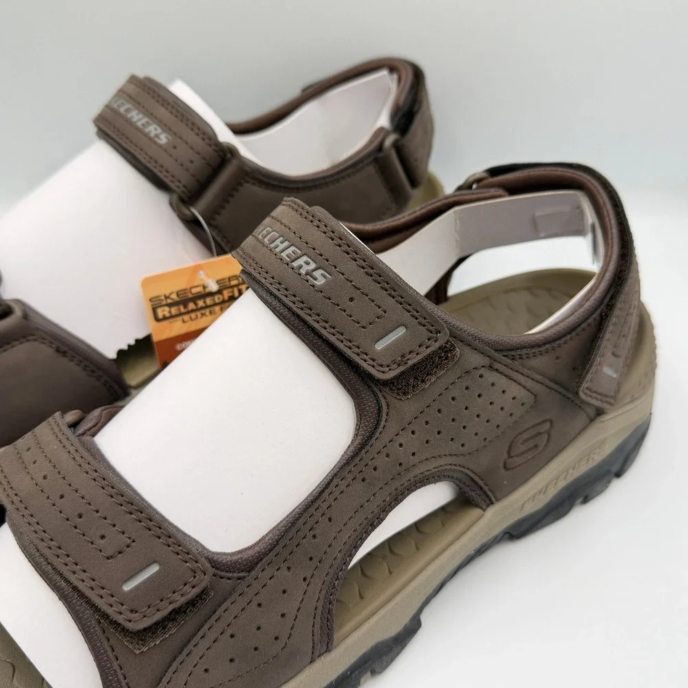 Skechers Tresmen Garo Sandals Mens Size 13 Chocolate 204105 Brown **NEW**